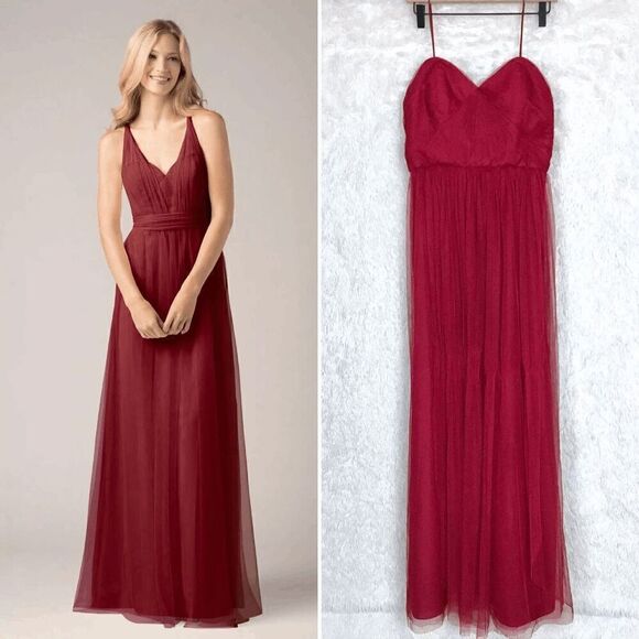 Watters Wtoo Infinity Bobbinet NEW size 12 maxi dress in wine - Style 852 - Picture 2 of 11